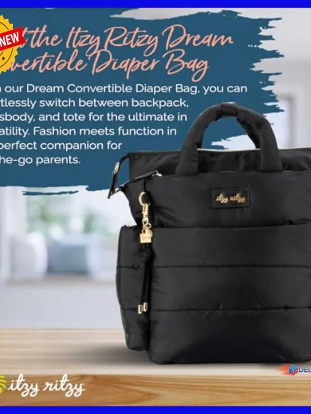 Convertible Diaper Backpack Tote with 14 Pockets, Changing Pad, Laptop